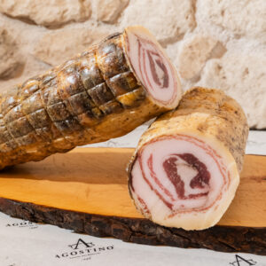 Pancetta arrotolata di suino nero dei Nebrodi con sezione a spirale