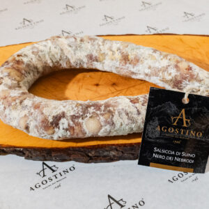 Salsiccia stagionata di suino nero dei Nebrodi intera ad anello